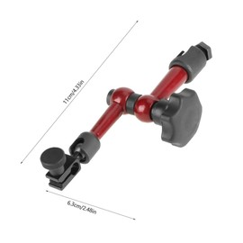 Artillery Magnetic Base Holder, Adjustable Alloy Dial Indicator Holder, Small Universal M5 Dial Indicator Stand, Tool Holder, 11 x 6.3 cm for Digital Dial Indicators (Red)