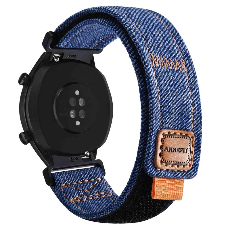 ANNEFIT Denim Watch Band, Casual Watch Replacement Band, Fabric Velcro