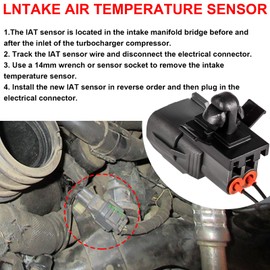 97381182 Intake Air Temperature Sensor Compatible with 2006-2012 GM Duramax 6.6L Silverado, Sierra, Express, Savana. Diesel Engines