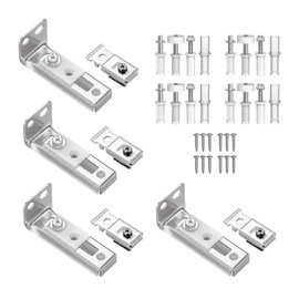 4-Pack Bi Fold Closet Door Hardware Kits Includes Top and Bottom Brackets, Pivots and Guide Wheels for Bifold Doors, Accordion Doors (7/8 in-1 in)