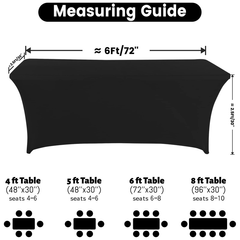 Fhberni Spandex Table Cover 6 ft. Fitted Polyester Tablecloth Stretch
