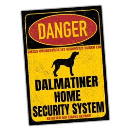 Dalmatian Dal Dally Dog Sign Danger Security System Door Sign Dog Sign Warning Sign