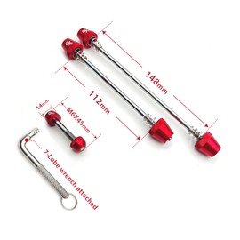 ONIPAX Bike Anti-Theft Locking Skewer 7 Lobe Bicycle Wheel Hub Secure Binder Bolt Kit with Key