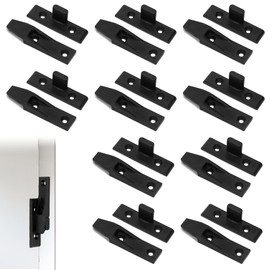 10 Pairs Bath Panel Clips Easy to Setup Plinth Clips Drop On Hook On Push in Plinth Fasteners Fittings Press Fit Panel Brackets ABS Kickboard Clip for Kitchen Cabinets Wardrobe Bed Table (Black)
