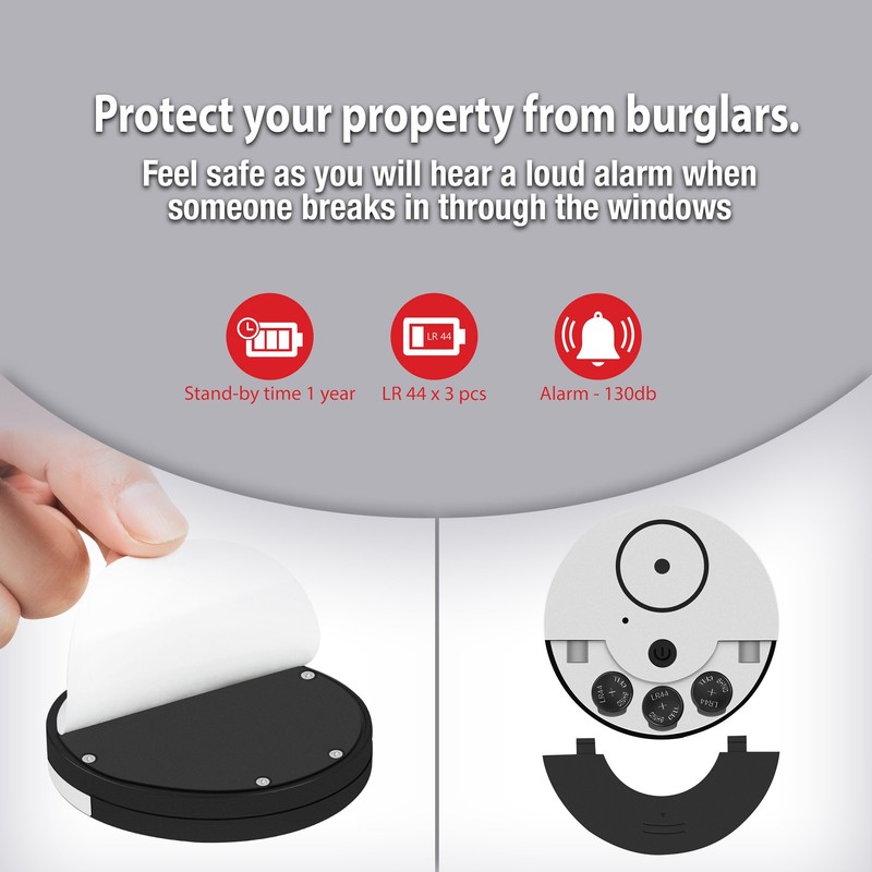 CATSONIC Premium Window Alarm Device Set - Extra Loud 130dB