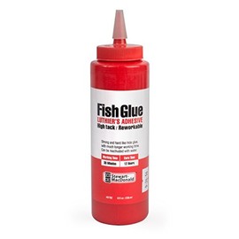 StewMac Fish Glue – High Strength Woodworking Adhesive with Long Working Time – Non-Toxic Ready-to-Use – 8 oz Bottle | Luthier's Adhesive | High Tack | Reworkable