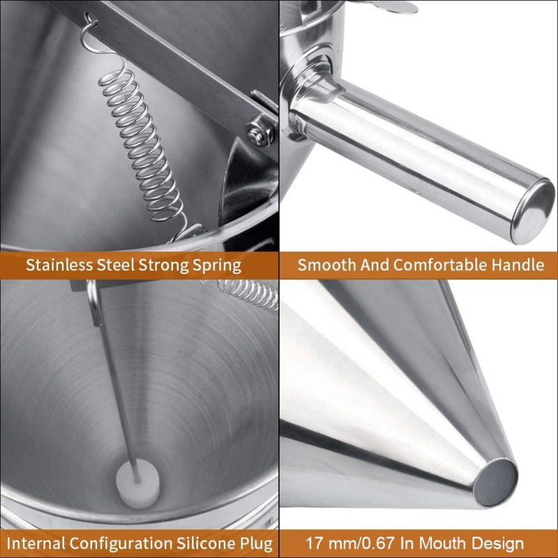 MyLifeUNIT Stainless Steel Pancake Batter Dispenser, Funnel Dispenser with Stand