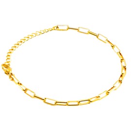 Waterproof Gold Plated Paperclip Chain, Razzberry Designer Jewellery, 316 Stainless Steel, with included Gift Pouch