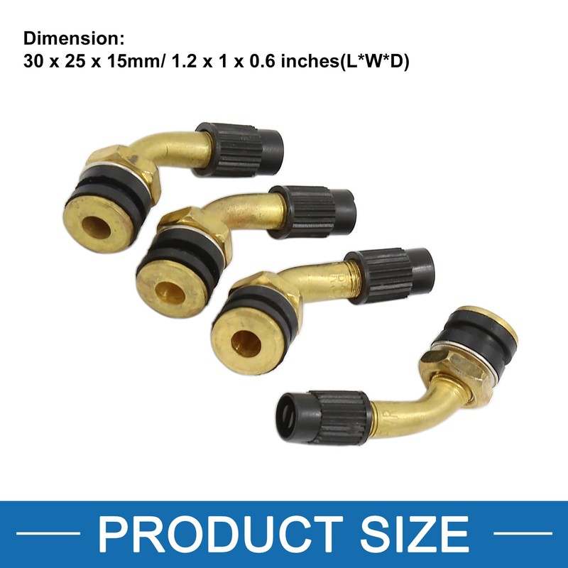 A ABSOPRO Tire Valve Stem Motorcycle ATV Brass Bent Angled