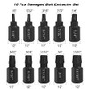 Saipor 10 PCS Damaged Bolt Extractor Kit Heavy-Duty Screw and
