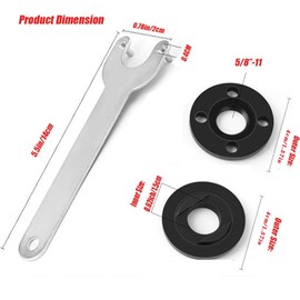 Dzxin Angle Grinder Attachments,Grinder Flange Angle Wrench Metal Lock Nut Fit for DW Milwaukee Makita 193465-4 Compatible with Bosch Black & Decker Ryobi 4.5" 5" 5/8-11