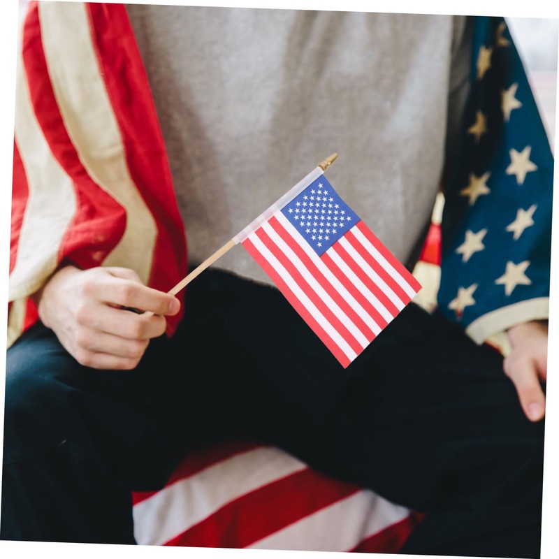 FUNOMOCYA American Flag Stick 40 Mini Flags Handheld for 4th