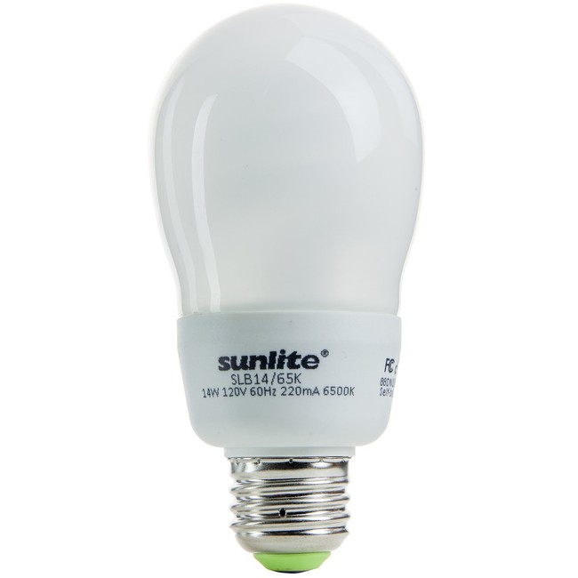 Sunlite SLB14/65K 14 Watt A Type SLB Energy Saving CFL Light Bulb Medium Base Daylight