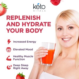 Keto Vitals Keto Electrolytes Powder | Keto-Friendly Electrolytes with Potassium, Magnesium, Sodium, Calcium | Keto Electrolytes Supplement Energy Drink Mix | Sugar-Free, Zero Calories, Zero Carbs