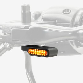 Handlebar LED Turn Signals Sequential Mini Motorcycle Blinkers Front Light Universal Compatible with Harley Sportster Dyna Honda Shadow Vulcan Road Star Cafe Racer (Flowing Chrome)