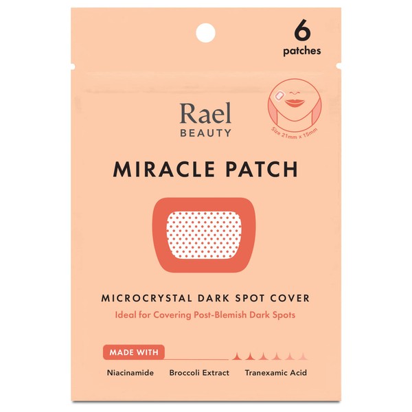 Rael Miracle Microcrystal Dark Spot Cover Hydrocolloid, Post Acne Dark Spots, Skin Care, with Skin Brightening Ingredients (6 Count)