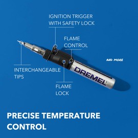 Dremel VersaTip Precision Butane Torch - Long Lasting Cordless Soldering Iron - Perfect for Pyrography, Paint Removal, & Heat Embossing (2000-7)