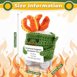 Dalycro Emotional Dumpster Crochet Fire Handmade Dumpster Doll with Positive Words for Friends and Family Room Decor (Green)