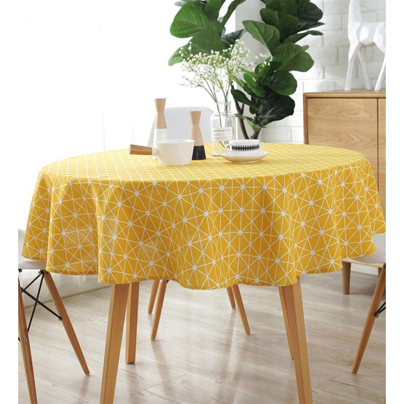 meioro Table Cloth, Round Tablecloth, Cotton Linen Table Cover, Simple