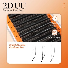 Blister Pestañas Extensions Merrdear 2d Uu Pestaña 8-15 Mm