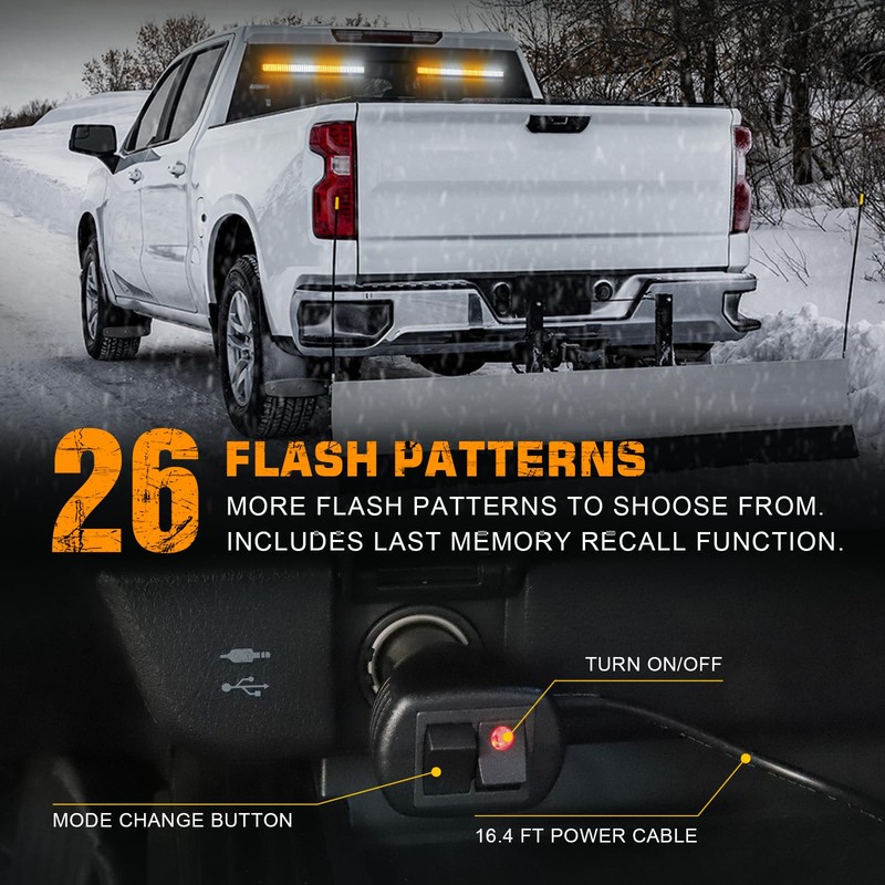 XRIDONSEN 2 in 1 Traffic Advisor Light Bar 2x 17.7