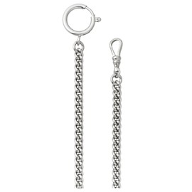 REGENT Pocket Watch Chain Pocket Watch Chain for Pocket Watch with Carabiner and Spring Ring in Various Designs, P-47 - Silver 5 mm