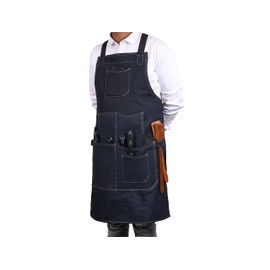 One Size Fits Utility Apron | Adjustable Cross-Back Straps | Multi-Use Shop Apron with Tool Pockets