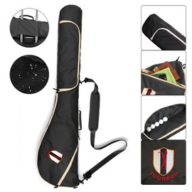 TOURBON Portable Nylon Golf Bag Lightweight Sunday Carry Bag Foldable Golf Club Travel Training Case Black
