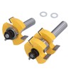 2Pcs Tongue Groove Router Bit T Shape 3 Teeth 2