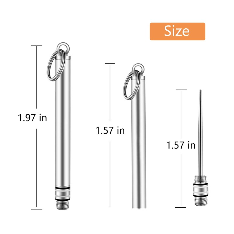 Qlfecle Portable Mini Titanium Toothpicks Holder, 2 Pieces Stainless Steel