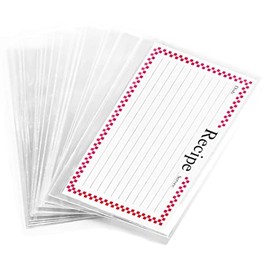 Clear 4x6 Inch Recipe Card Cover,Index Card Sleeve,100 Pack Recipe Card Protector (4x6 Inches)