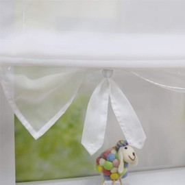 ESLIR Roman Blind Living Room Roman Curtain Drawstring Curtains Kitchen Transparent Ribbon Blind Curtains Modern Voile White W x H 100 x 155 cm 1 Piece