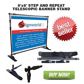 Signworld Telescopic Step and Repeat Backdrop Banner Stand