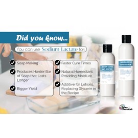 Talsen Chemicals Sodium Lactate 60% (32 Ounce / 946 mL), Sodium Lactate Liquid for Soap and Lotion Making Natural Preservative and Buffering Agent, Natural Humectant Harder Bar of Soap