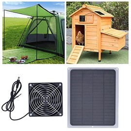 banapoy Solarpanel Lüfter Kit, 6W Solarventilator aus monokristallinem Silizium mit Schutznetz für Camping, Schuppen, Gewächshaus, Haus, Outdoor, Wasserdichter, tragbarer, solarbetriebener Ventilator