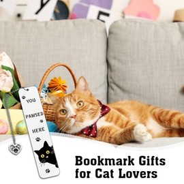 Cat Bookmarks for Kids Women Black Cat Gifts for Cats Lovers Cats Themed Gifts for Girls - Book Marks for Reading Women Stocking Stuffers for Teen Boys Girls Cute Bookmarks Halloween Basket Stuffers
