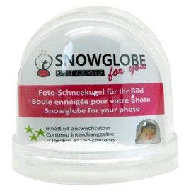 Snowglobe for You 50000 Photo Snow Globe Large with Picture and Base Transparent Contents: Snow 9 cm Shaking Ball Individual Picture Frame