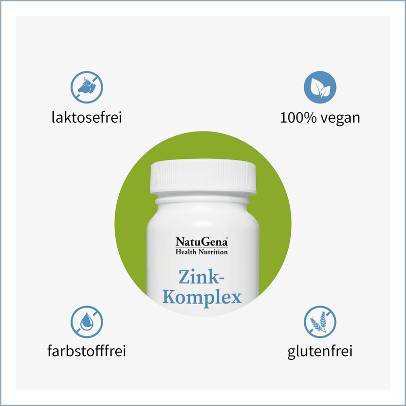 NatuGena Zink-Komplex, Vierfachkombination, trägt zur Unterstützung des Immunsystems bei, 120