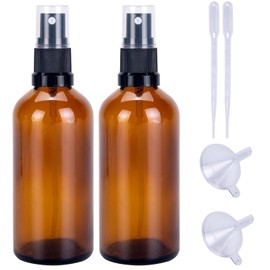 Sewokon 2 x 100 ml Spray Bottle, Small, Brown Glass Spray Bottle, Small Glass Atomiser, Bottles Portable Empty Spray Bottles for Filling, Spray Bottle, Cosmetics Spray Bottle, Travel Bottles Set