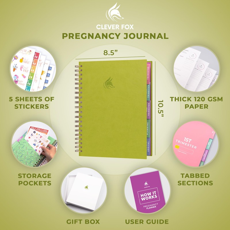Clever Fox Pregnancy Journal & Memory Book - Pregnancy Planner