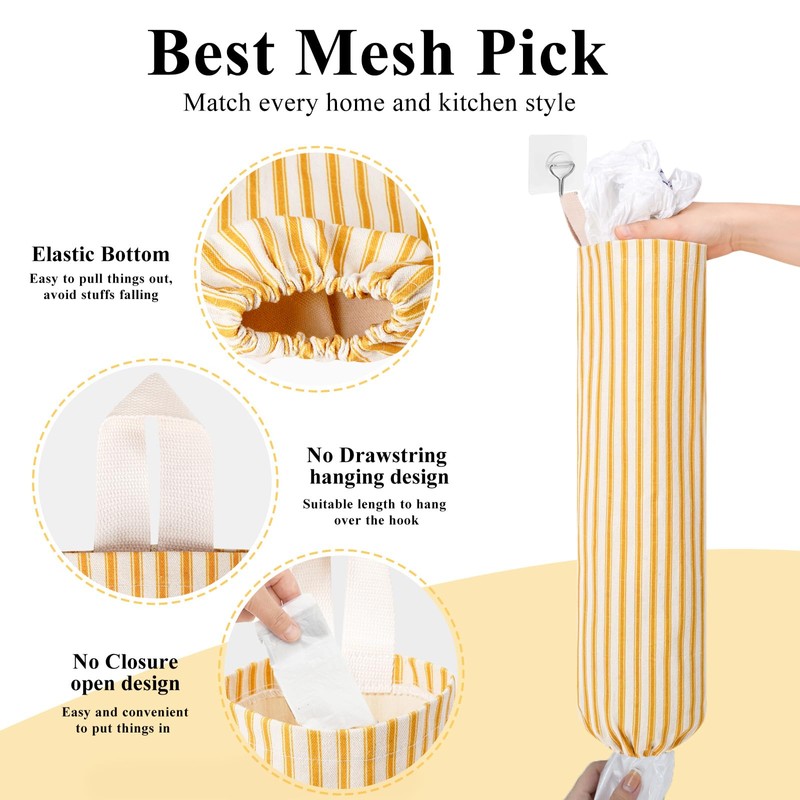 TOGETRUE Plastic Bag Holder, Wall Mount Grocery Bag Holder, Reusable