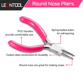 LEONTOOL 3 Inches Mini Round Nose Pliers Wire Looping Pliers for Jewelry Making Mini Pliers for Jewelry Making Supplies