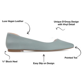 Journee Collection Mikki - Zapatos Planos de Ballet para Mujer, Azul, 22.5 cm