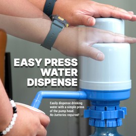 Dolphin Water Dispenser (NO BPA) Drinking Water Pump for 3 to 5 Gallon Water Jugs, Spout Cap, 1 to 2 Pumps for a Glass of Liquid