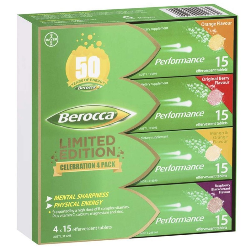 Berocca Performance Effervescent Tablets 60 Count Limited Edition Celebration Pack