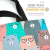 VOID Bären Brillen Bunt Comic Tasche 33x33x14cm,15l Einkaufs-Beutel Shopper Einkaufs-Tasche