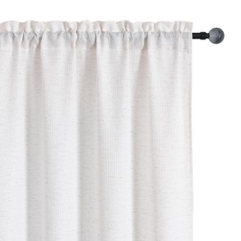 Chyhomenyc Bennet Natural Linen Curtains 84 Inch Length 2 Panels Set, Faux Linen Textured Burlap Light Filtering Privacy Farmhouse Curtain Drapes for Living Room Bedroom 40Wx84L, Natural