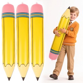 3 Pcs 27 Inch Giant Large Inflatable Pencil Back to School Graduation Decor Hanging Inflatable Pencil Classroom Decoration for Back to School Classroom Garden Room Birthday Party Decorations