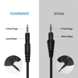 Voarmaks 4 Pole Long Steps Audio DJ Cable Cord Line Plug Compatible with Pioneer HDJ-X5 X7 S7 CUE1 Headphones Extended Coiled Spring Dj Wire