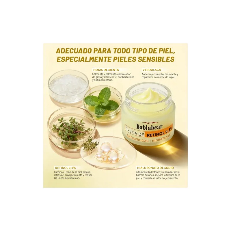 Crema Facial Antiarrugas Con Retinol 0.3 100ml Día Y Noche